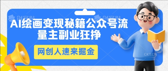 AI绘画变现秘籍：公众号流量主副业狂挣，网创人速来掘金-极客副业站