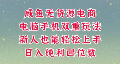 咸鱼无货源电商，多种运营方式，带你从零到一拿结果，可做代运营，也可软件一键发布【揭秘】-极客副业站