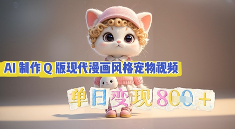 AI制作Q版现代漫画风格宠物视频，单日变现几张-极客副业站