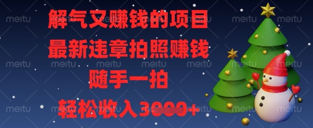 解气又挣钱的项目，最新违章拍照挣钱，随手一拍，轻松收入数张【揭秘】-极客副业站
